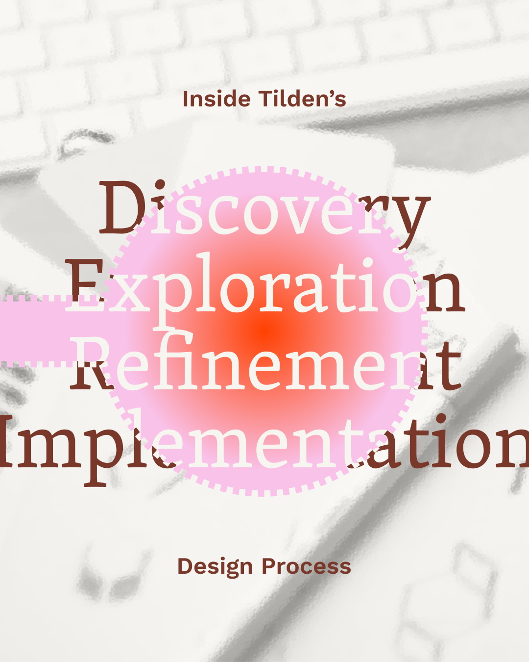 Abstract type over white background with pink and brown accents